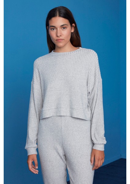 Açık Gri All Day Long Sweatshirt