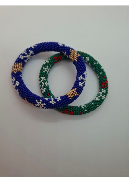 Hapishaneişi El Yapımı Mavi Yeşil Yeni Yıl Noel Kar Tanesi 2'li Boncuk Bileklik fiyatları