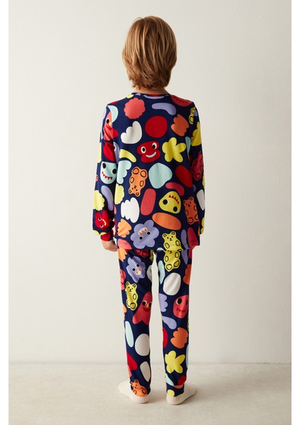 Erkek Çocuk Creatures Termal Lacivert Pijama Takımı