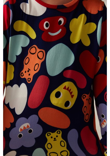 Erkek Çocuk Creatures Termal Lacivert Pijama Takımı