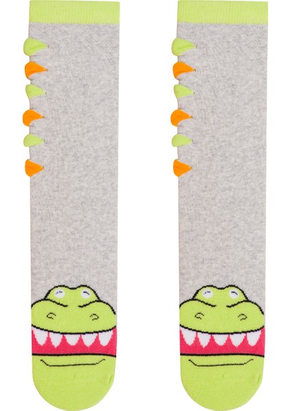Çok Renkli Erkek Çocuk Crocodille Soket Çorap