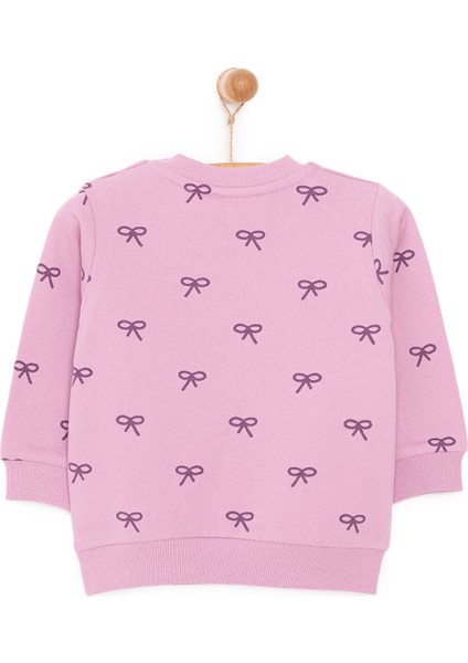 Basic Kız Az Şardonlu Kurdele Baskılı Sweatshirt Kız Bebek