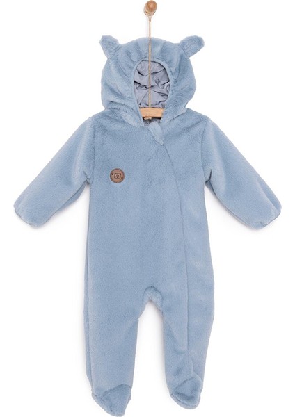 Yenidoğan Peluş Patikli Tulum Erkek Bebek