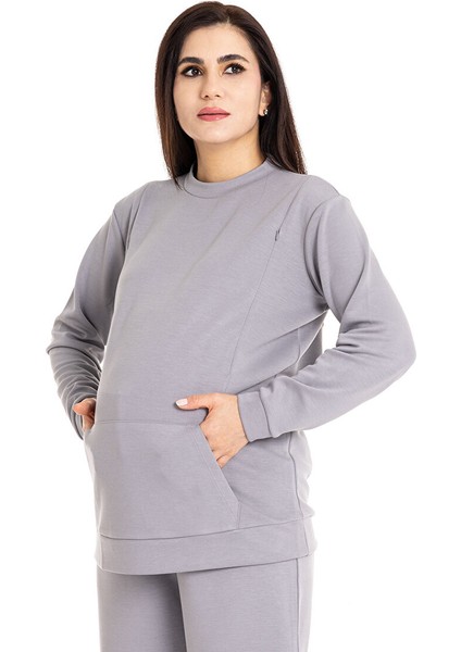 Baby Mom Emzirme Özellikli Hamile Sweatshirt Anne Giyim fiyatları