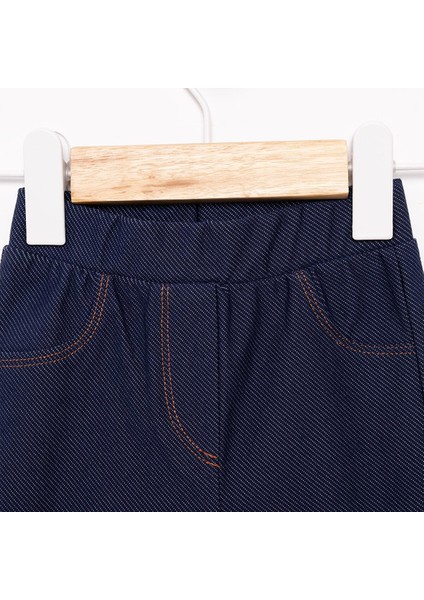 Basic Denim Görünümlü Tayt Kız Bebek