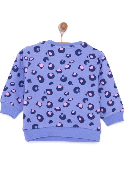 Basic Az Şardonlu Leopar Desenli Sweatshirt Kız Bebek