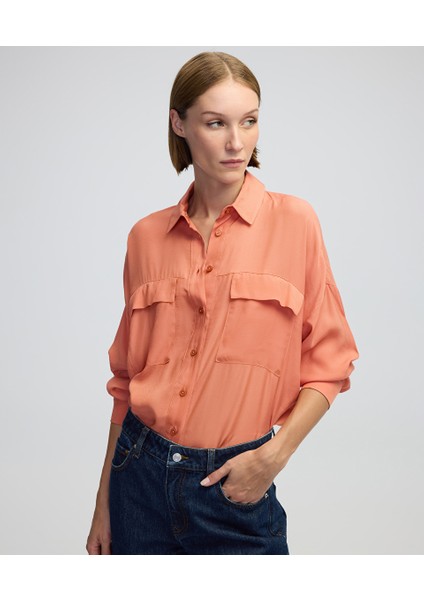 Cepli düşük omuz gömlek IW6240025210054