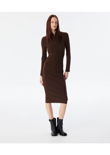 Fermuarlı Triko Elbise TW6240002301074