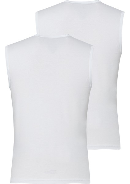 9677 ERKEK TENDER COTTON V YAKA SIFIR KOL 2 Lİ BEYAZ ATLET fiyatları