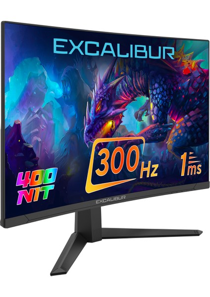 Excalibur M.E27FVC-E 27" 300HZ 1MS 400NIT Fast VA Curved HDR10 Oyuncu Monitörü