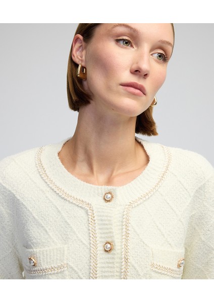 Suni Inci Düğmeli Triko Hırka IW6240050296018