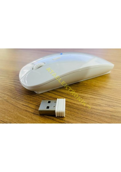 Beyaz Renk Slim Sessiz KABLOSUZ WİRELESS MOUSE MAUS 2.4G