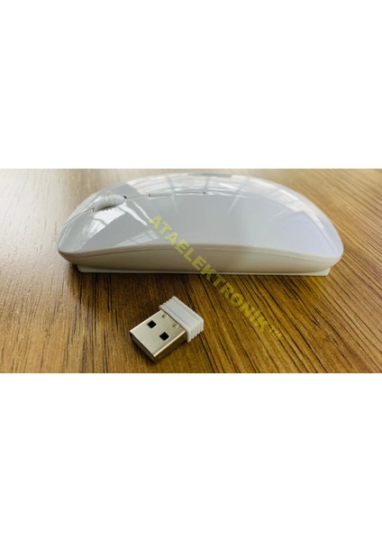 Beyaz Renk Slim Sessiz KABLOSUZ WİRELESS MOUSE MAUS 2.4G