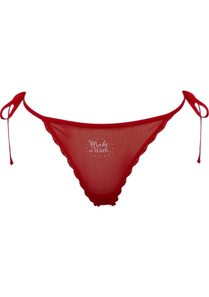 Fall in Love Yılbaşı Temalı Kırmızı Dantel String Slip Külot Z0995AZ24WN