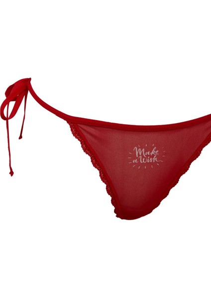 Fall in Love Yılbaşı Temalı Kırmızı Dantel String Slip Külot Z0995AZ24WN