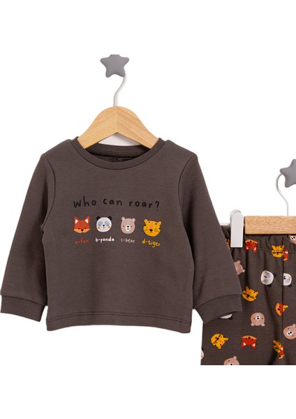 Bisiklet Yaka Hayvan Desen Pijama Takımı Erkek Bebek modelleri