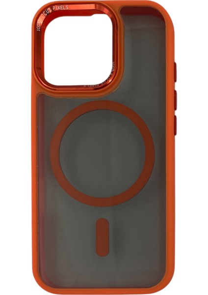 Apple iPhone 16 Pro Uyumlu Metal Kamera Çerçeveli Magsafe Seri Arka Koruma Kılıf