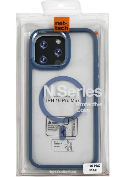 Apple iPhone 16 Pro Max Uyumlu Metal Kamera Çerçeveli Magsafe Seri Arka Koruma Kılıf
