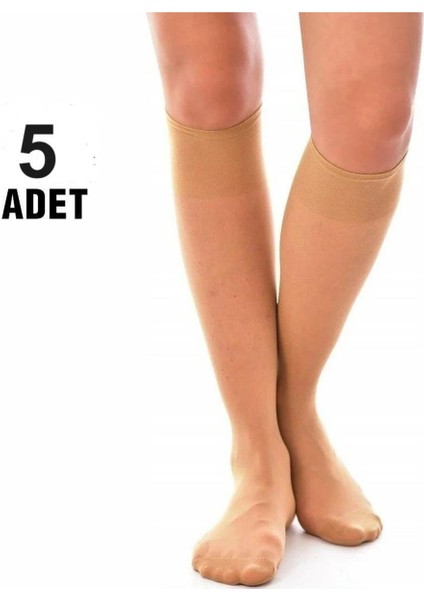 5 Adet Ince Mat Pantolon Çorap-Ten