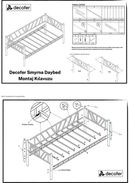 Smyrna Daybed, Metal Sedir Karyola