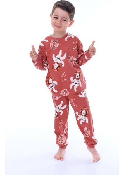 Sevimli Astronot Bobi Kiremit Çocuk Pijama Takımı fırsatları