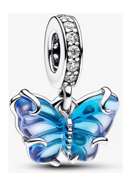 Mavi Murano Cam Kelebek Sallantılı Charm 792698C01