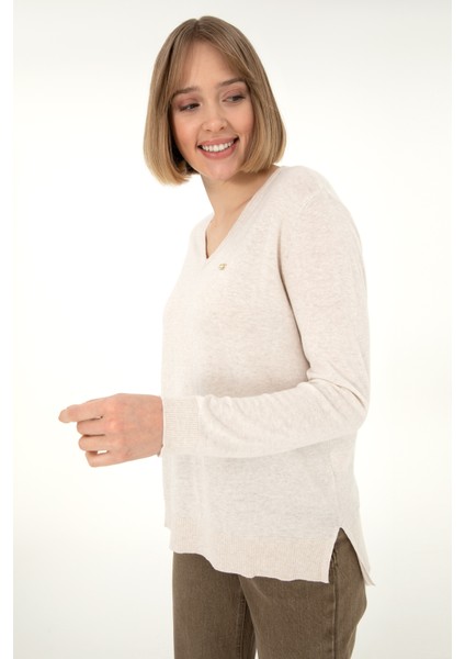 Kadın Krem Melanj Kazak /Triko 50288973-VR159