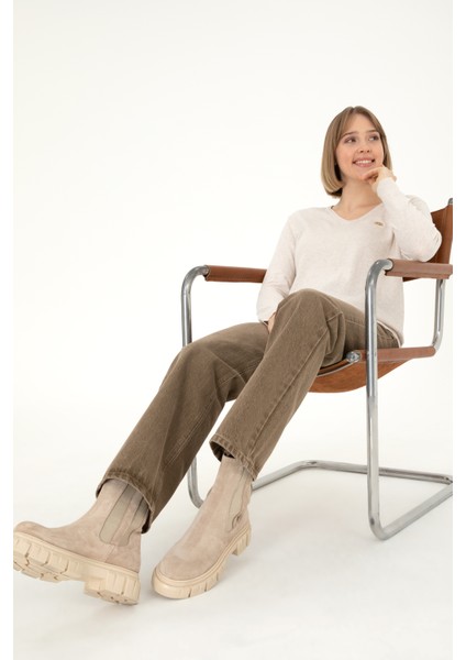 Kadın Krem Melanj Kazak /Triko 50288973-VR159 fırsatları