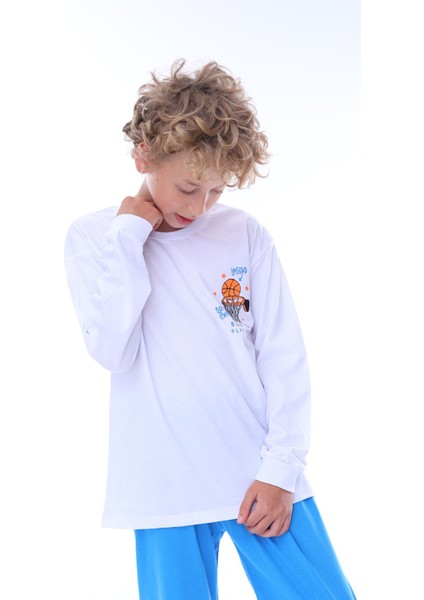 Play Hard Basketbol Desenli Erkek Çocuk Pijama Takımı