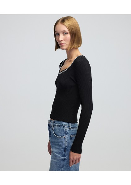 Kristal taş şeritli triko IW6240050359001 modelleri