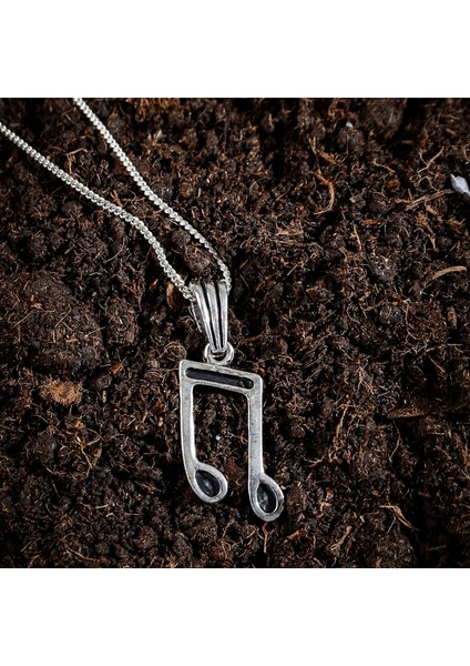 Gümüş Nota Kolye 925 Ayar Gümüş Nota Figürlü Unisex Kolye