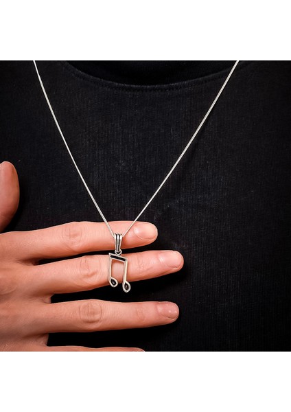 Gümüş Nota Kolye 925 Ayar Gümüş Nota Figürlü Unisex Kolye fiyatları