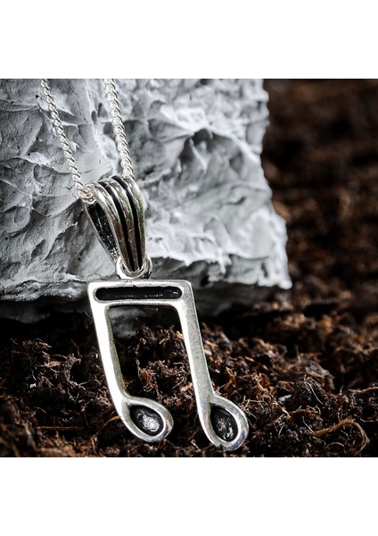 Gümüş Nota Kolye 925 Ayar Gümüş Nota Figürlü Unisex Kolye modelleri