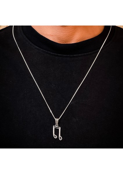 Gümüş Nota Kolye 925 Ayar Gümüş Nota Figürlü Unisex Kolye fırsatları