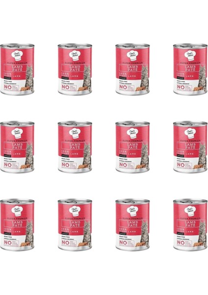 Tahılsız Kuzu Etli Ezme Kedi Konservesi 400 gr (12 Adet)