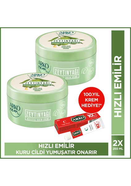 Nem Besleyici Bakım Kremi Zeytinyağlı 2x250 Ml