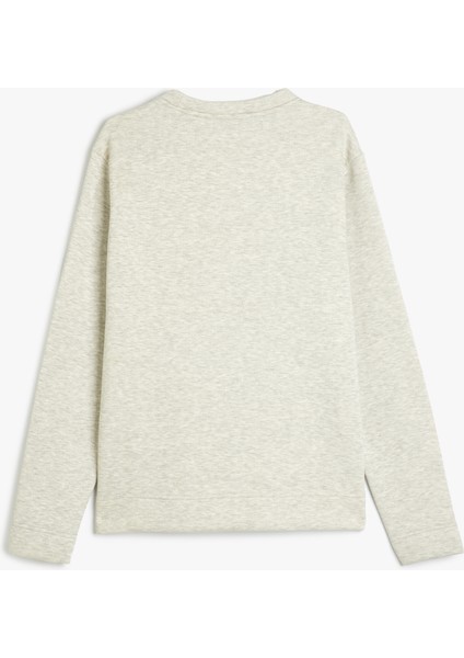 Dikiş Detaylı Şardonlu Pamuklu Basic Bisiklet Yaka Sweatshirt fiyatları