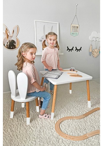 Çocuk Aktivite Masası,ahşap Montessori Masa Sandalye , Çocuk Odası,1 Sandalyeli