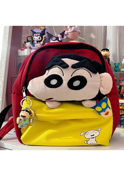 Yeni Sevimli Karikatür Mum Boya Shin-Chan Büyük Kafa Bebek Shin-Chan Renk Eşleştirme Sırt Çantası Öğrenci Çok Yönlü Okul Çantası (Yurt Dışından)
