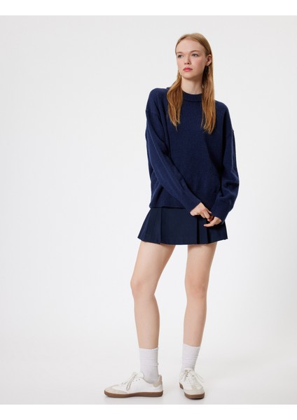 Basic Triko Kazak Bisiklet Yaka Düşük Omuzlu fiyatları