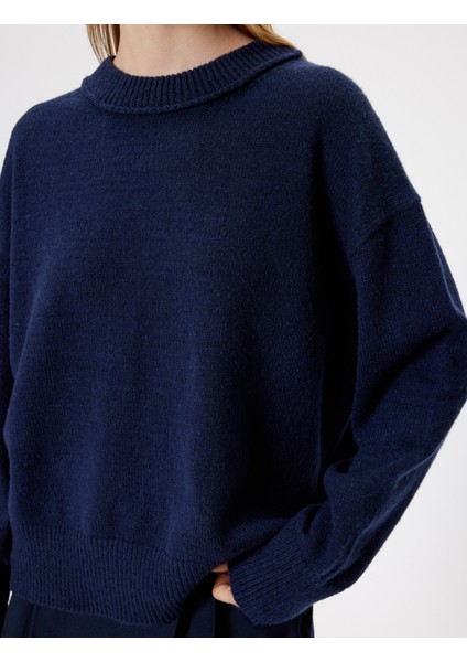 Basic Triko Kazak Bisiklet Yaka Düşük Omuzlu indirimleri