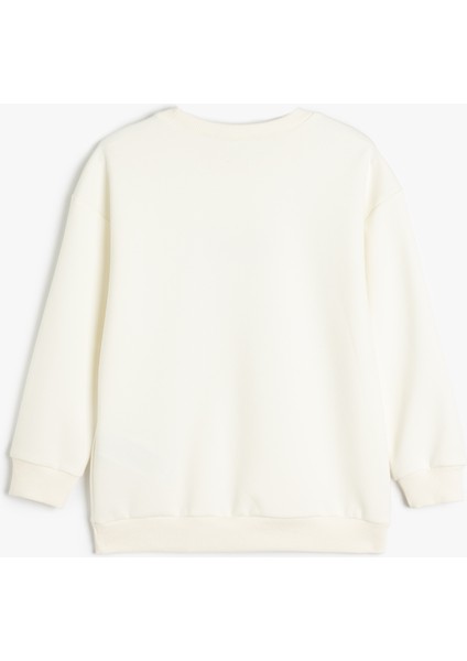 Slogan Baskılı Uzun Kollu Bisiklet Yaka Sweatshirt fiyatları