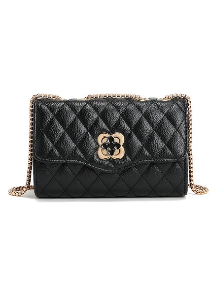 Küçük Kokulu Stil Çanta Kadın Çantası Basit Yeni Moda Moda Stil Zincir Eşkenar Dörtgen Tek Omuz Crossbody Küçük Kare Çanta (Yurt Dışından)