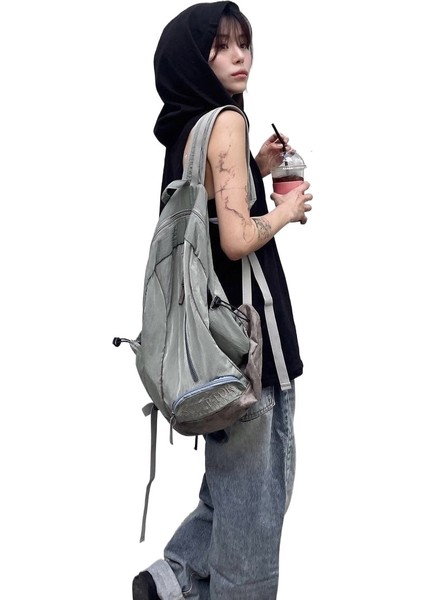 Işlemeli Okul Çantası Kadın Büyük Kapasiteli Üniversite Öğrencisi Seyahat Harajuku Sırt Çantası Erkek Moda (Yurt Dışından) fiyatları