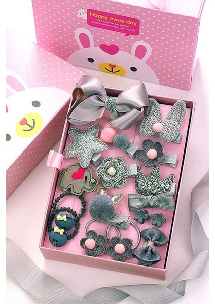 Hediyelik Çantalı Kutusunda Kız Çocuk Toka Seti- 18 Adet fiyatları