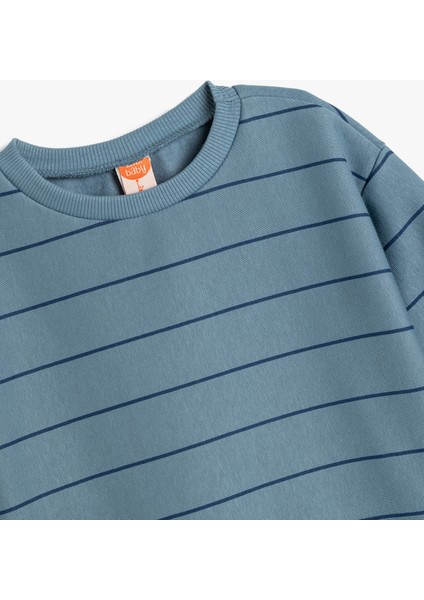 Sweatshirt Şardonlu Pamuklu Uzun Kollu Bisiklet Yaka modelleri