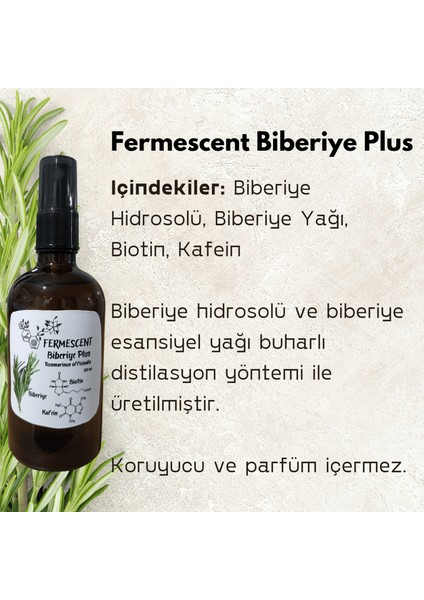 Biberiye Plus - Biberiye - Biotin - Kafein - Premium Saç Bakımı - Dökülme Karşıtı - 100 ml