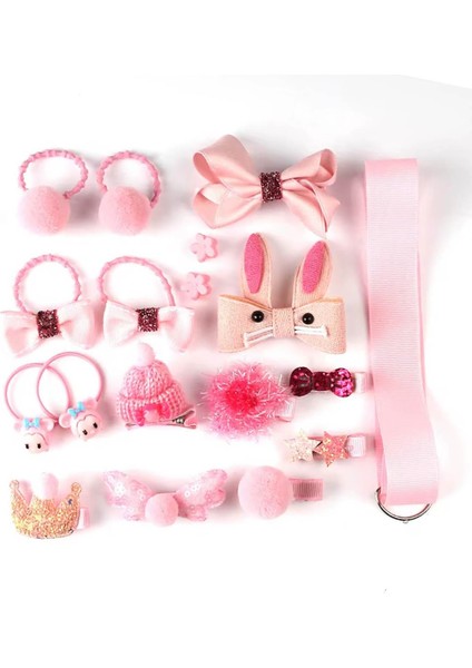 Hediyelik Çantalı Kutusunda Kız Çocuk Toka Seti- 18 Adet modelleri