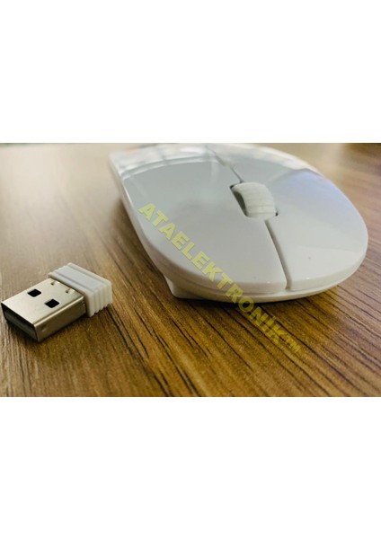 SLİM Sessiz Kablosuz Mouse ( BEYAZ ) Ultra İnce 2.4G Optik Kablosuz Mouse