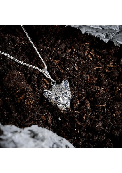 Gümüş Leopar Kolye 925 Ayar Gümüş Leopar Başı Figürlü Erkek Kolye modelleri